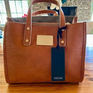 Prune leather mini handbag